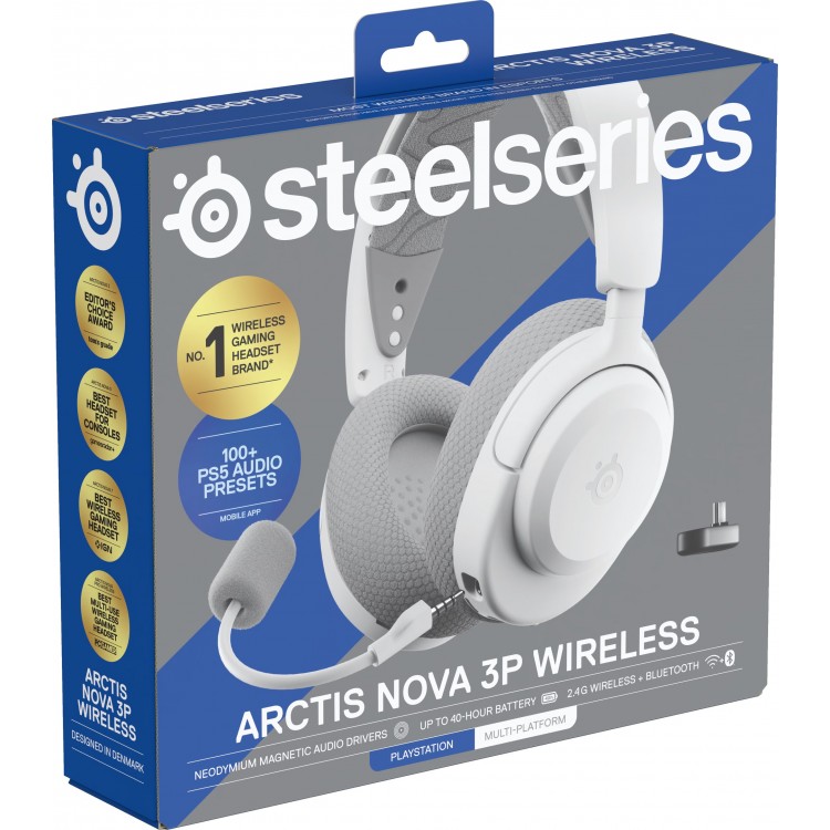 خرید هدست SteelSeries Arctis Nova 3P - بی‌سیم - سفید