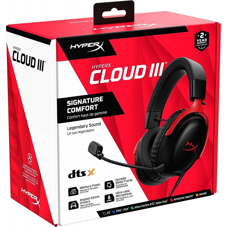 خرید هدست HyperX Cloud III - سیاه/قرمز