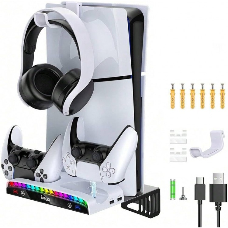 خرید پایه دیواری ipega RGB همراه با شارژر برای PS5