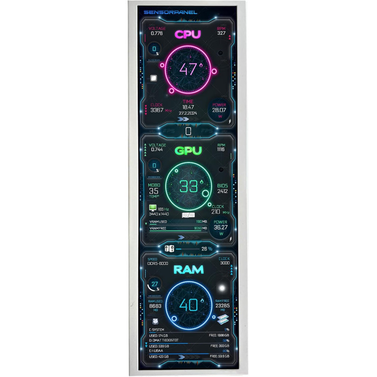 خرید نمایشگر LCD کیس کامپیوتر VSDISPLAY - کیفیت 2560x720 - سایز 14.5 اینچ