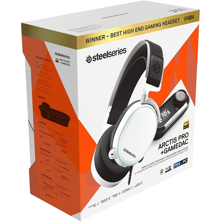 خرید هدست SteelSeries Arctis Pro به همراه داک صدا مخصوص PS4 و PC - سفید