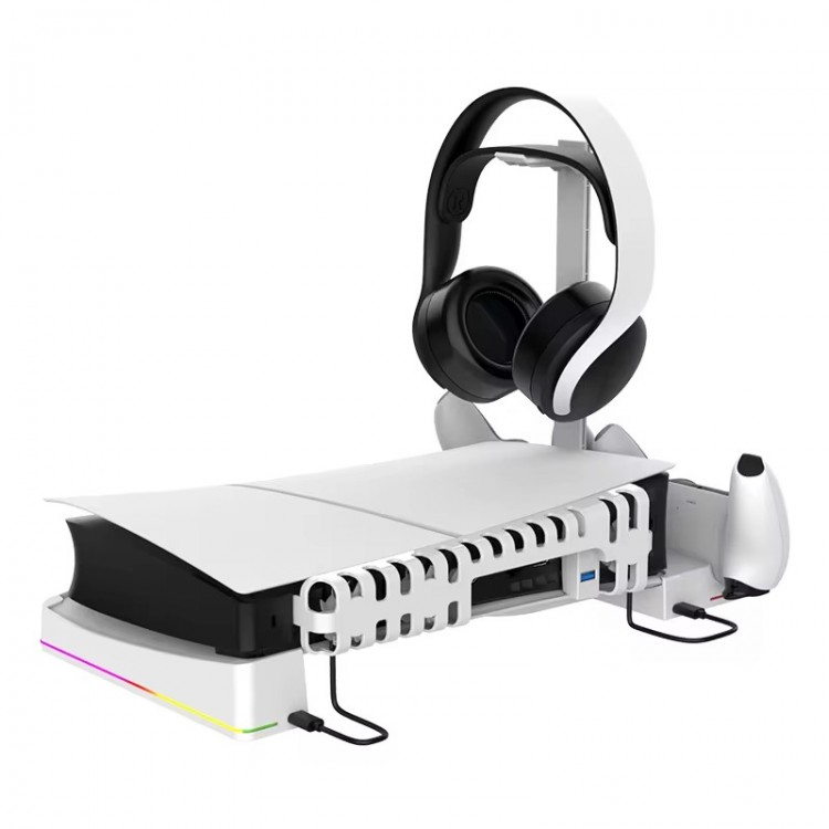 خرید پایه افقی ipega RGB برای PS5 پرو و اسلیم - سفید