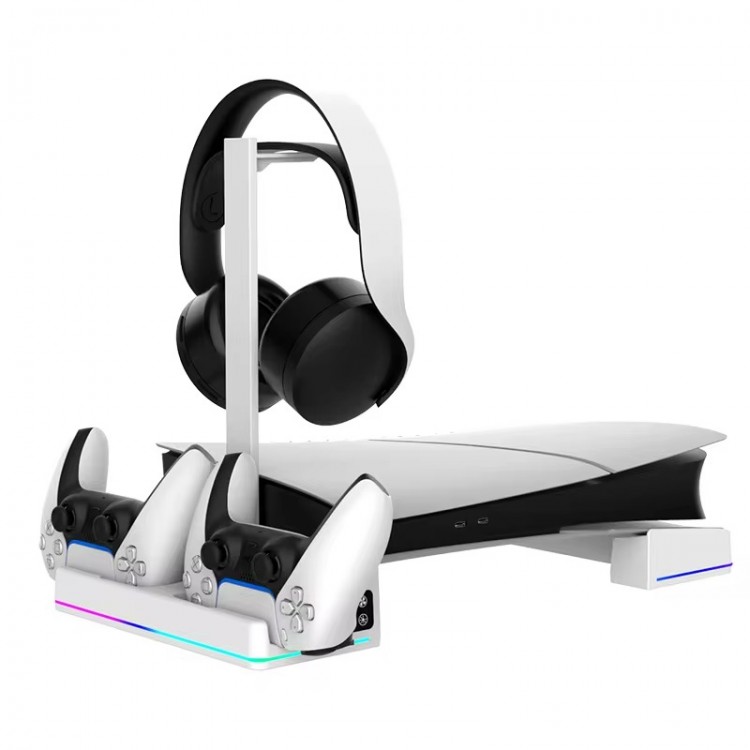 خرید پایه افقی ipega RGB برای PS5 پرو و اسلیم - سفید