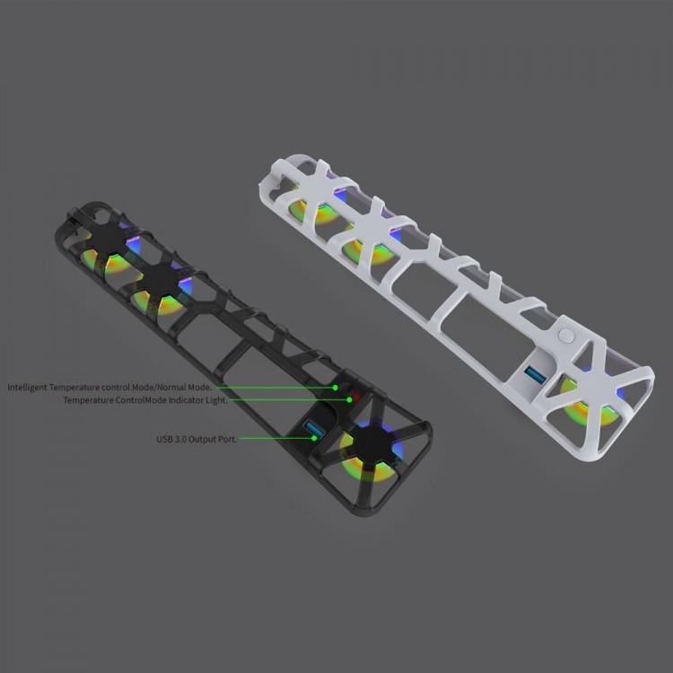خرید فن Dobe RGB مخصوص PS5 اسلیم - سفید