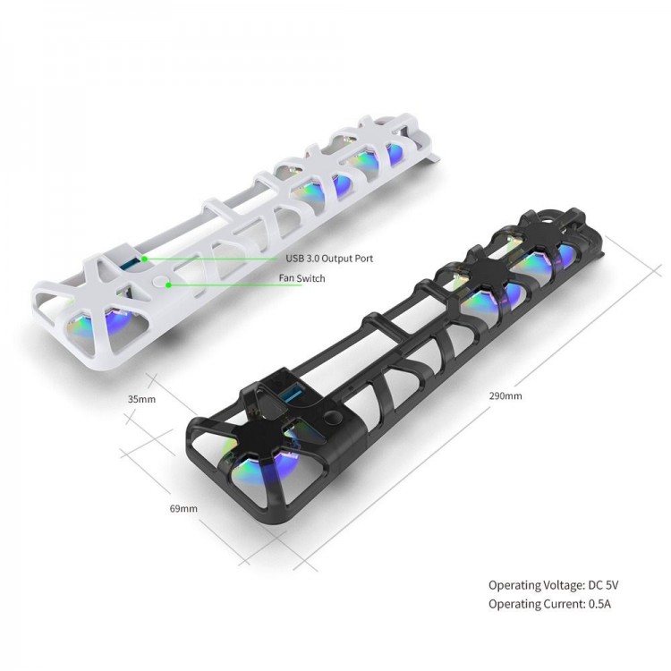خرید فن Dobe RGB مخصوص PS5 اسلیم - سفید